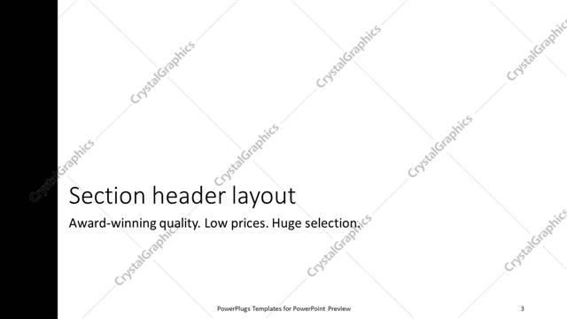 Section Header presentation slide layout
