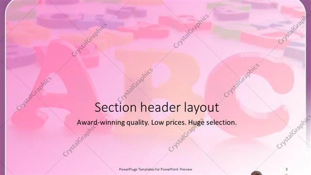 Section Header presentation slide layout