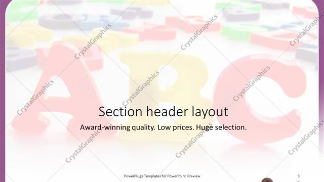 Section Header presentation slide layout