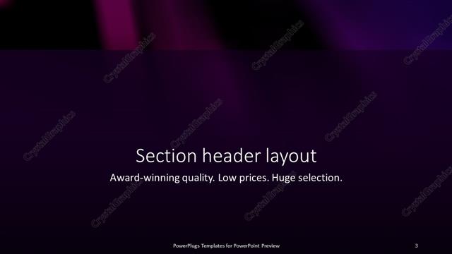 Section Header presentation slide layout