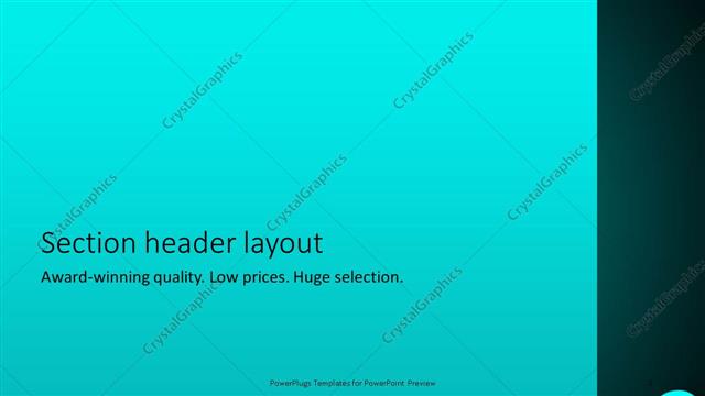 Section Header presentation slide layout