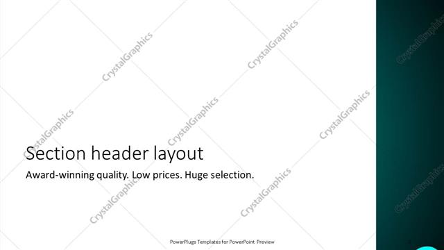 Section Header presentation slide layout