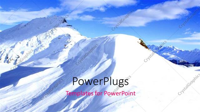  Presentation with mountains - Mountains covered in snow with clear sky in the background