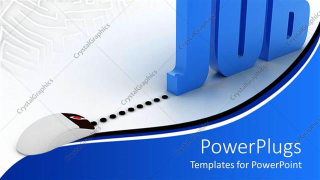  Presentation with job - A mouse attached to the word job with white background