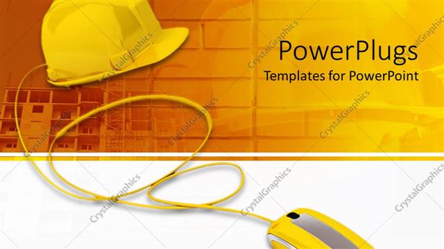  Presentation with construction - A mouse connected to a construction worker's cap with yellow background