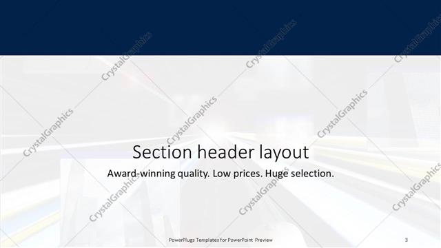 Section Header presentation slide layout