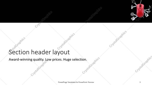 Section Header presentation slide layout