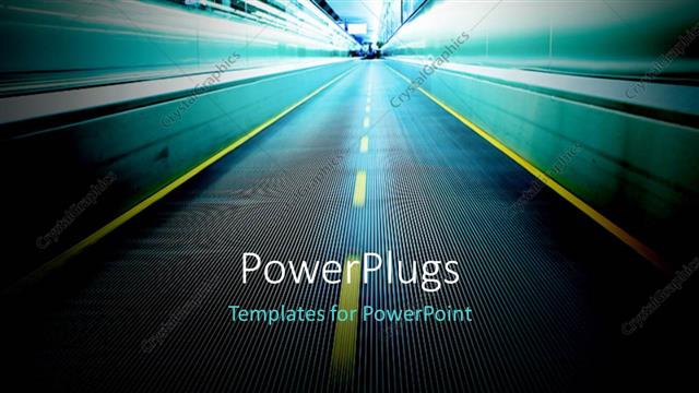  Presentation with motion - Moving escalator in airport with motion blur effect