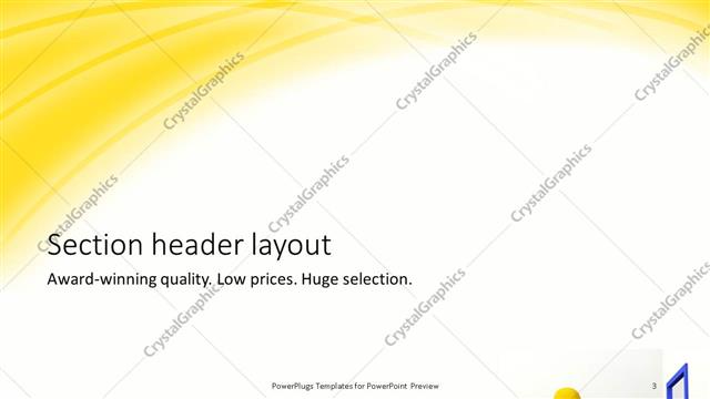 Section Header presentation slide layout