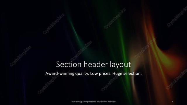 Section Header presentation slide layout
