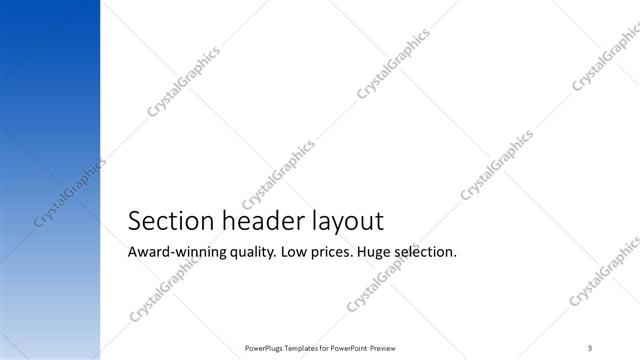 Section Header presentation slide layout