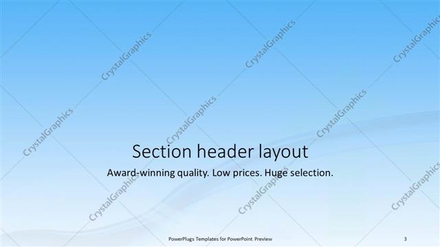 Section Header presentation slide layout