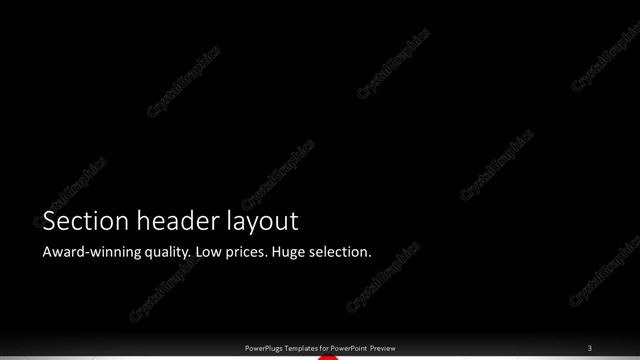 Section Header presentation slide layout