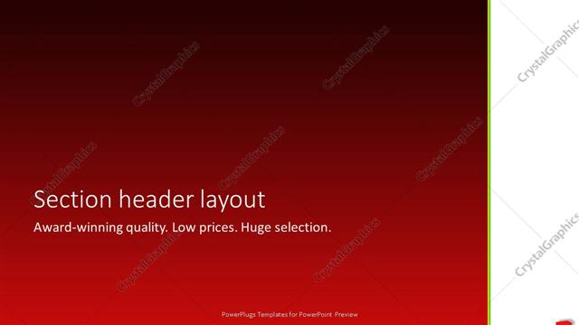 Section Header presentation slide layout