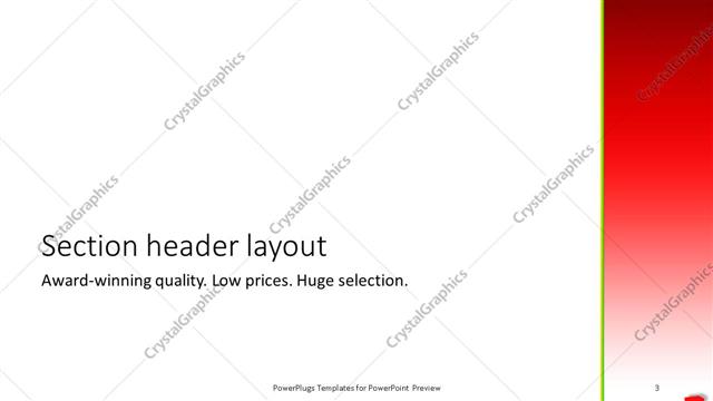 Section Header presentation slide layout