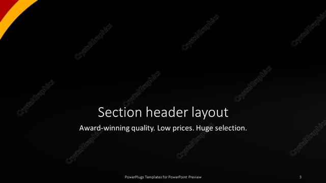 Section Header presentation slide layout