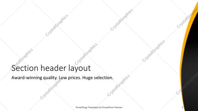 Section Header presentation slide layout