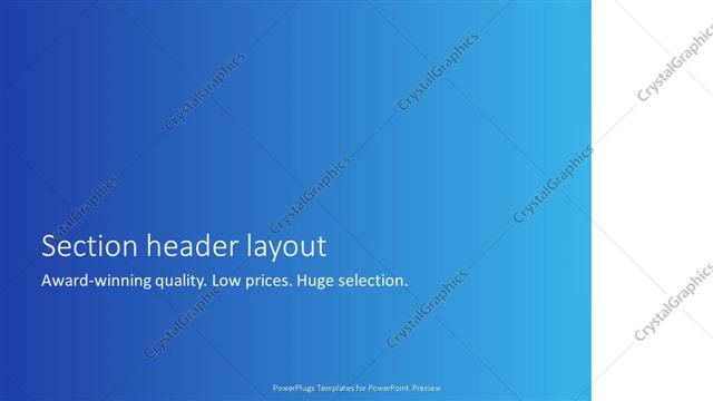 Section Header presentation slide layout