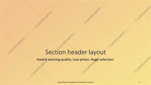 Section Header presentation slide layout