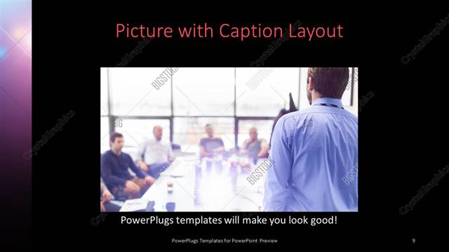 Picture with Caption presentation slide layout