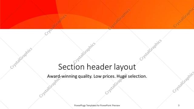 Section Header presentation slide layout