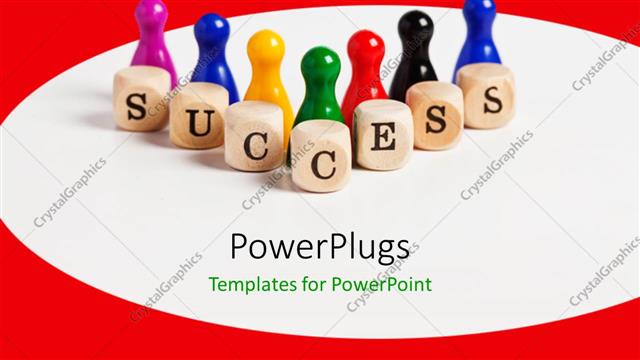  Presentation with successful - Multicolored chess like images with text that spell out the word