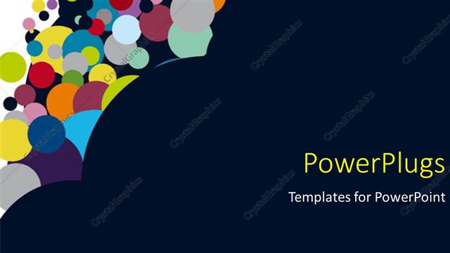  Presentation with dark - Multicolored circles rising up from dark background