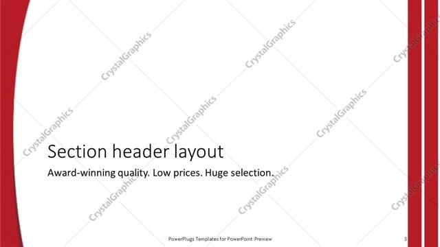 Section Header presentation slide layout