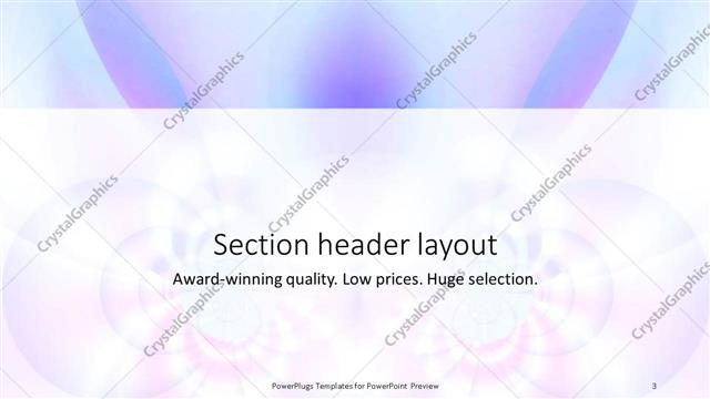 Section Header presentation slide layout