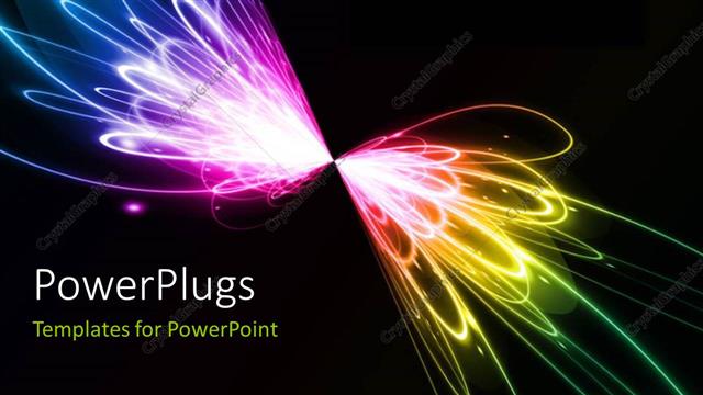  Presentation with light abstract - Multicolored lights with blackish background and place for text