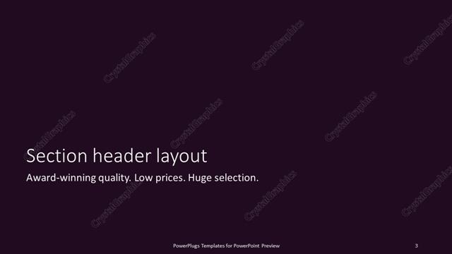Section Header presentation slide layout