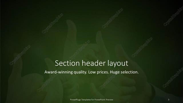 Section Header presentation slide layout