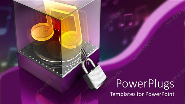  Presentation with box - A music box in 3D form with a lock