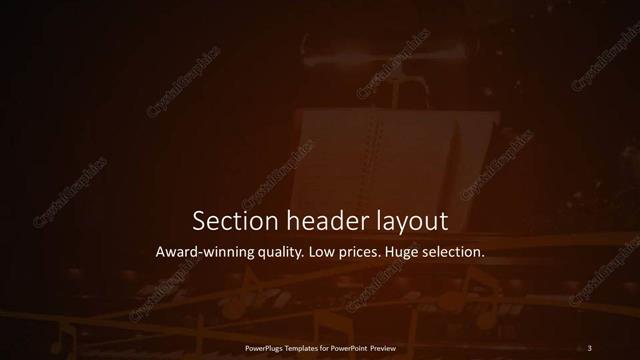 Section Header presentation slide layout