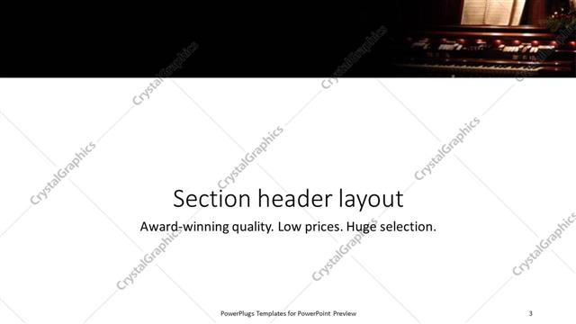 Section Header presentation slide layout