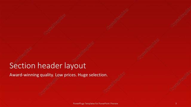 Section Header presentation slide layout