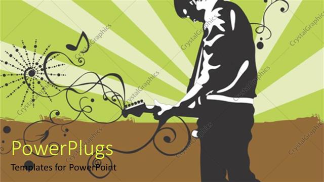  Presentation with black man - Musical background black white?man playing guitar