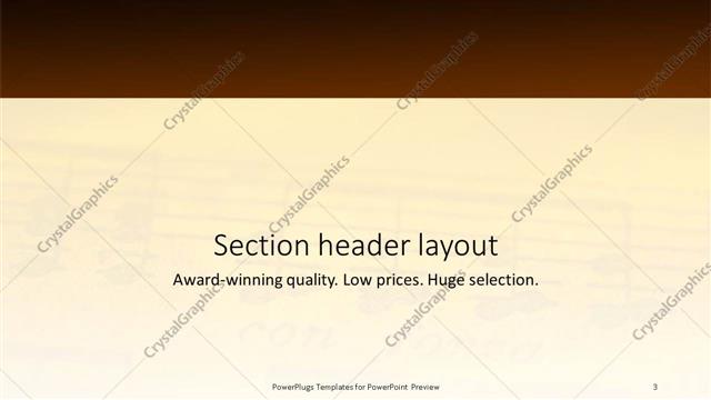 Section Header presentation slide layout