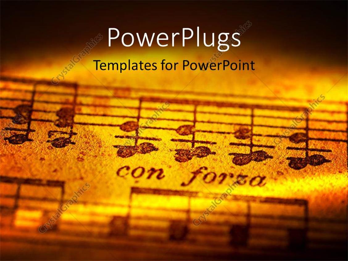 PowerPoint Template Musical notes with creative lighting (21067)
