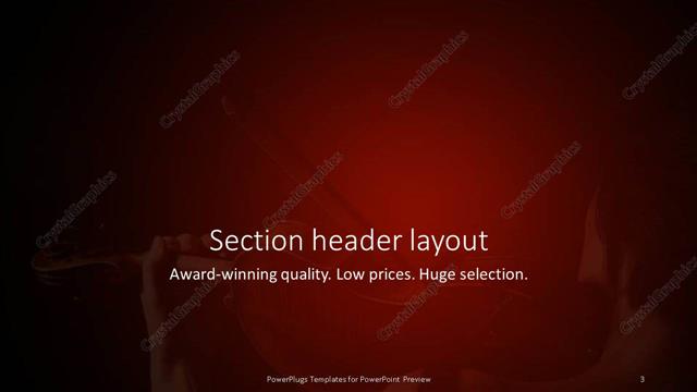 Section Header presentation slide layout