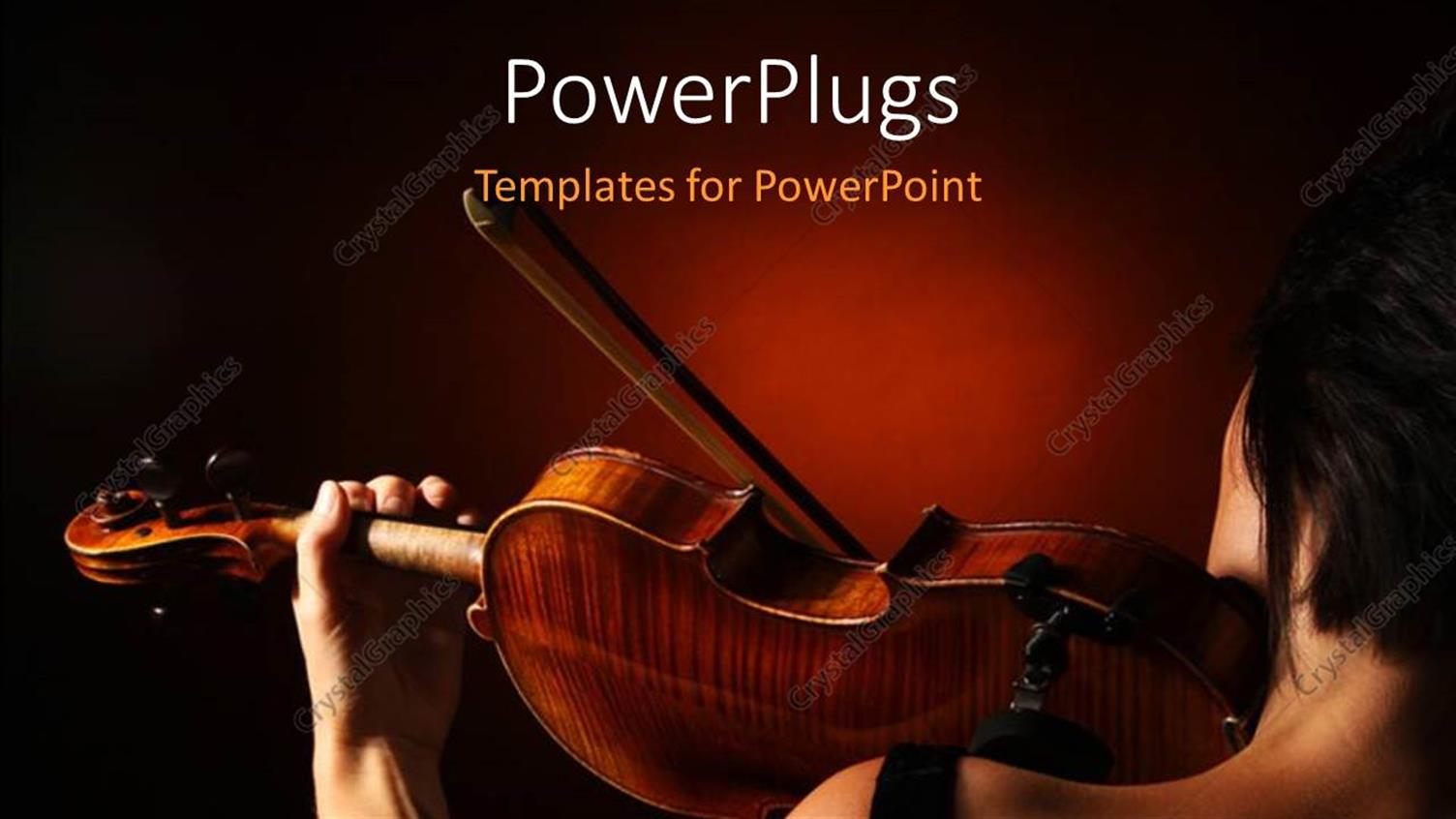 Featuring Musician Playing Violin with Dark Red Color