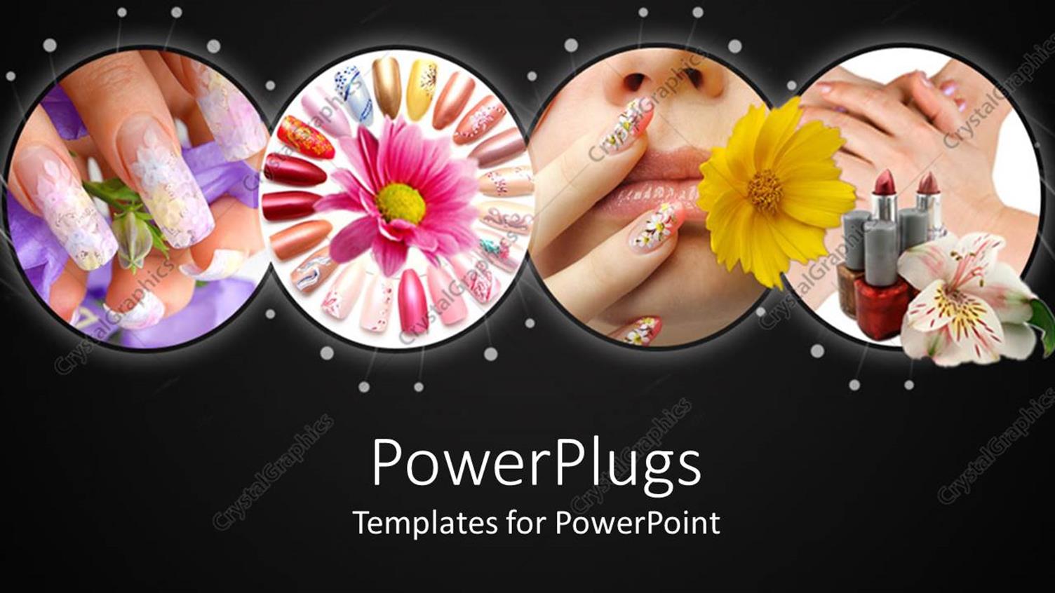 Featuring Nail Art Finger Painting Make Up Female Black Background