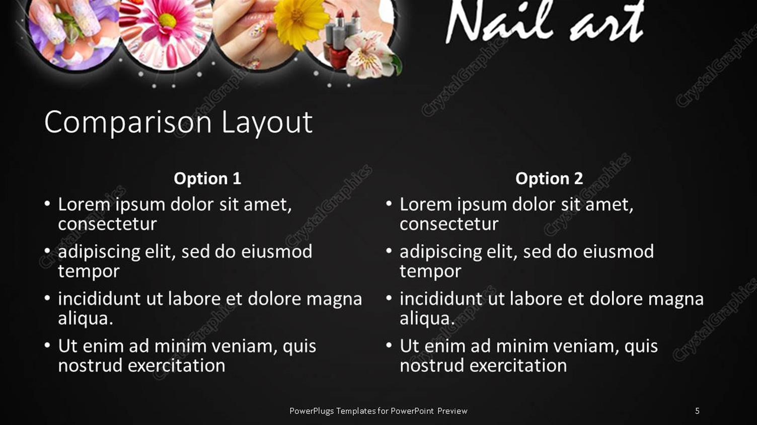 PowerPoint Template Nail Art Finger Painting Make Up Female Black 