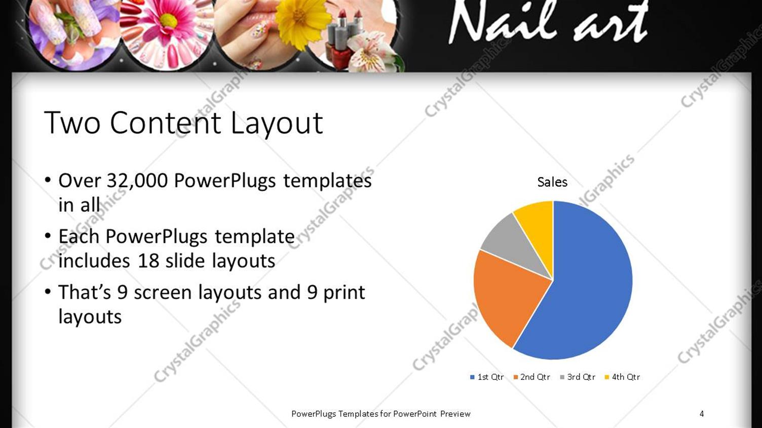 PowerPoint Template Nail Art Finger Painting Make Up Female Black 
