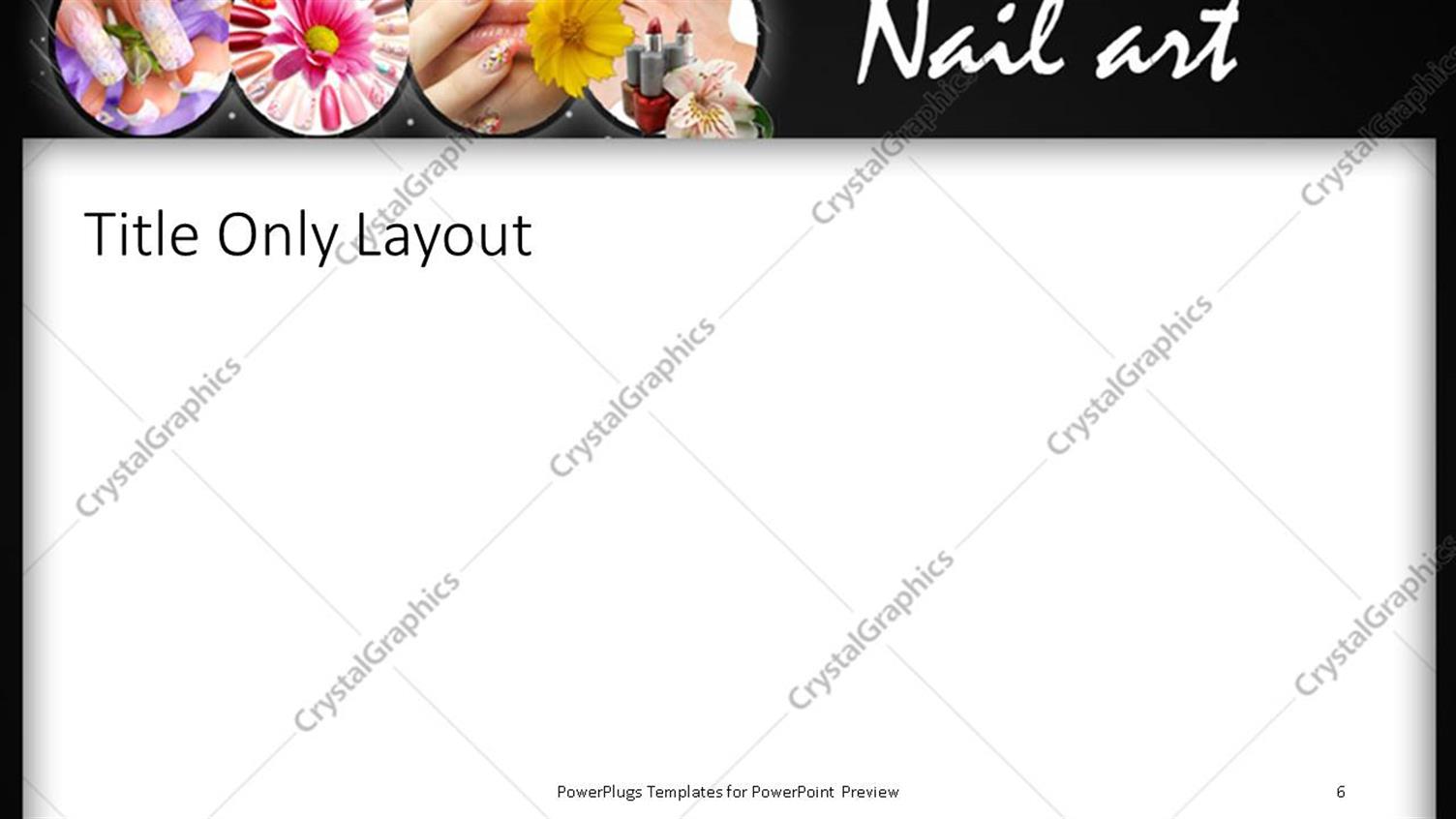 PowerPoint Template Nail Art Finger Painting Make Up Female Black 