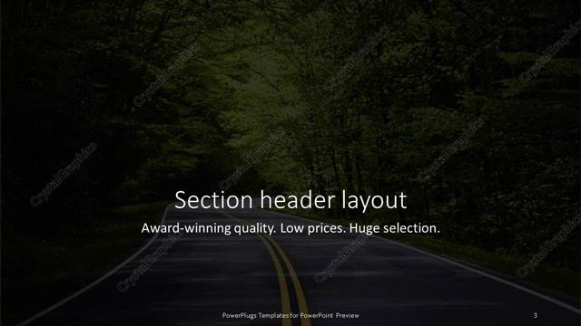 Section Header presentation slide layout