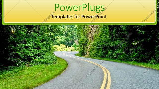  Presentation with road - Narrow two lane curvy road through trees