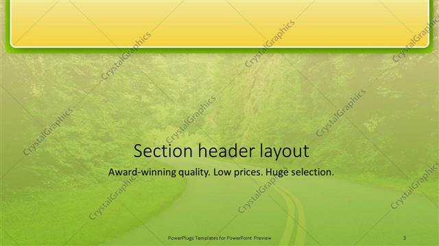 Section Header presentation slide layout