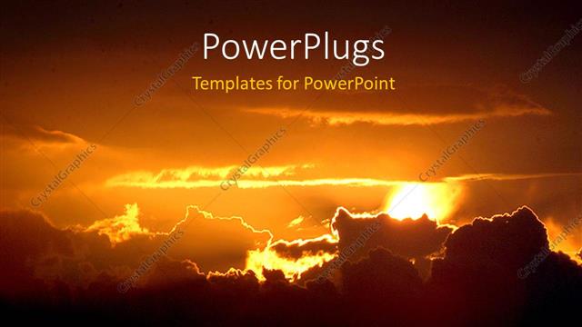  Presentation with sunset - Nature depiction with beautiful sunset in cloudy sky