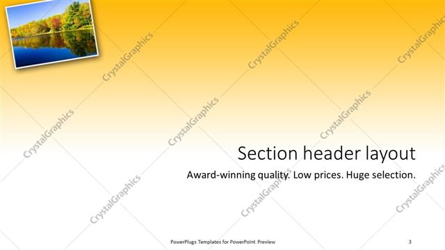 Section Header presentation slide layout